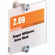 Wall Sign, Interior, Acrylic, 4-1/8"x7/8"x4-1/8", Clear