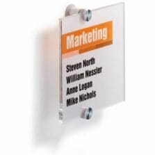 Wall Sign, Interior, Acrylic, 5-7/8"x7/8"x5-7/8", Clear