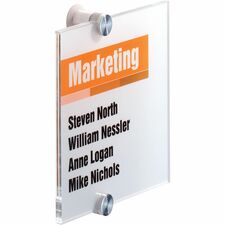 Wall Sign, Interior, Acrylic, 8-1/4"x7/8"x5-7/8", Clear