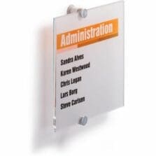 Wall Sign, Interior, Acrylic, 8-1/4"x7/8"x8-1/4", Clear