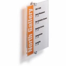 Wall Sign, Interior, Acrylic, 8-1/4"x7/8"x11-3/4", Clear