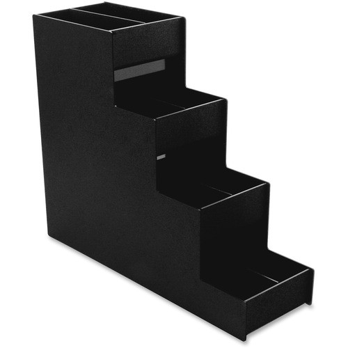 Narrow Condiment Organizer, 8 Compartments, 6 x 19 x 15.88, Black