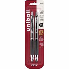 Gel Pens, Retractable, Refillable, 0.7mm, 2/PK, BK