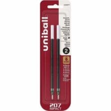Pen Refill,Gel Impact RT, Bold Point, 2/PK, Black Ink