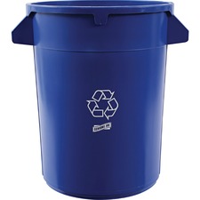 Trash Container, Heavy-duty, 32 Gallon, Blue