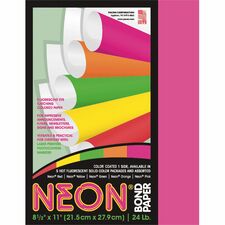 Bond Paper, 24 lb., 8-1/2"x11", 100Sht/PK, Neon Pink