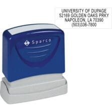 Return Address Stamp, Lines1-4, Max Char 22, 1/2"x1-5/8"