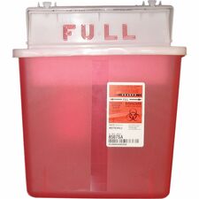 Sharps Container, w/ Counter Balanced Lid, 5 Quart, Red