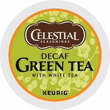 Tea, Decaf Green, w/White Tea, K-Cup, 24/BX, Beige/Green