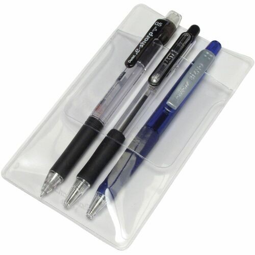 Pocket Protectors, for Pen Leaks, 48/BX, Clear