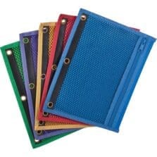Zipper Binder Pockets, 3HP, 10-1/2"x7-1/2", Assorted