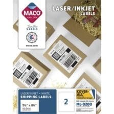 Return Address Labels, 5.5"x8.5", 200/BX, White