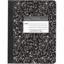 Composition Book, Quad Ruled, 5"x5", 80 Sh, 9-3/4"x7-1/2", BK