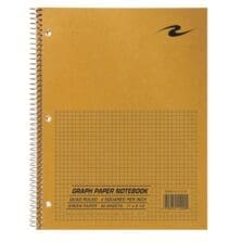 Notebook, Wire, 5x5 Rld, 3HP, 8-1/2"x11", 80 GN SHT, BN Cover