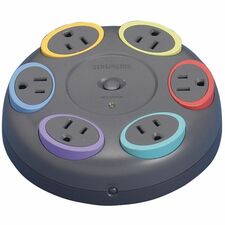 Surge Protector, 330 Volt, 16' Cord, 6 Outlet, 1500 Joules, GY/MI