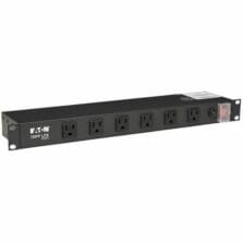 Power Strip, Rack-Mount, 12-Outlet, 17-1/2"x4-1/2"x1-3/4", BK