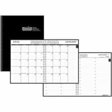Daily/Monthly Planner, Ruled, Jan-Dec, 7"x10", Black Cover