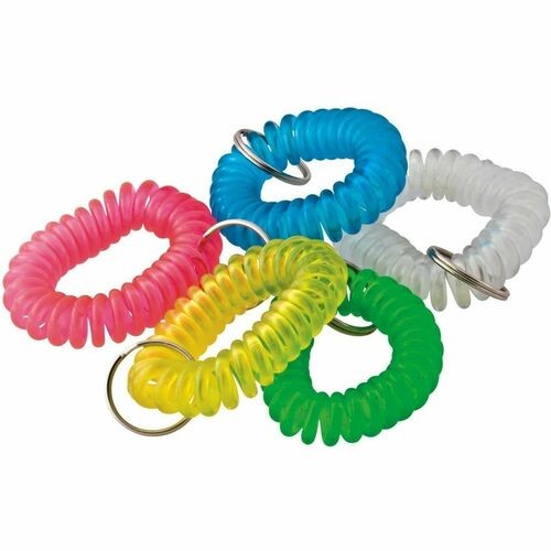 Wrist Coil Key Chain, Translucent Assorted
