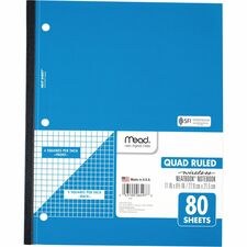 Wireless Notebook, 1-Sub, Quad Rule, 11"x8-1/2", 80 Shts, WE