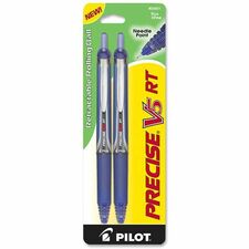 Rollerball Pen, Retract., Extra Fine Pt., 2/PK, Blue Barrel/Ink