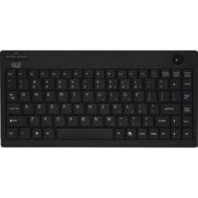 Wireless Connectivity - RF - Compact - 30 ft - 2.40 GHz - USB Interface - 87 Key(s) - Windows Key Hot Key(s) - English (US) - Computer, Monitor, Tablet, Kiosk - Trackball - Windows - Membrane Keyswitch - AA Battery Size Supported - Black