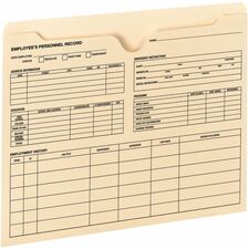 Employee Record File Jacket, Preprinted Front, 100/CT, MLA