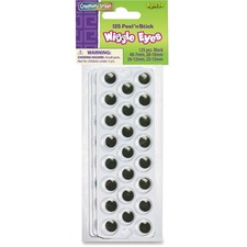 Wiggle Eyes, Self-adhesive, 7/10/12/15mm, 137/PK, Black