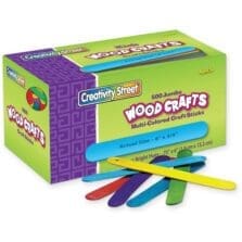 Craft Sticks, Wood, Jumbo, 6"x3/4"x2mm, 500/BX, AST