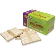 Craft Sticks, Wood, 2mm, 4-1/2"x3/8", 1000/BX, Natural
