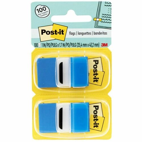 Marking Page Flags in Dispensers, Blue, 50 Flags/Dispenser, 12 Dispensers/Pack