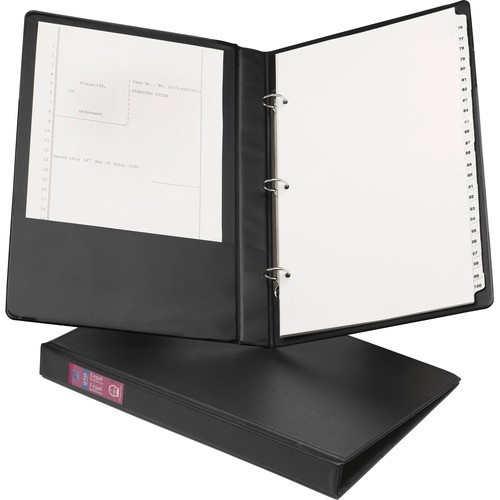 LEGAL DURABLE NON-VIEW BINDER WITH ROUND RINGS, 3 RINGS, 1" CAPACITY, 14 X 8.5, BLACK, (6400)