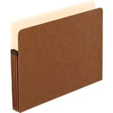 File Pockets, 3-1/2" Expansion, Letter, 50/CT, Red