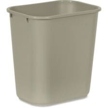 Waste Bin, Plastic, 28 Quart, 14-1/4"x10-1/4"x15", Beige