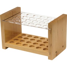 Brush Holder, Wood, 5"x8-1/4" Brown/Clear