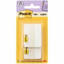 Durable Filing Tabs, 2"x1-1/2", 50/PK, Solid White