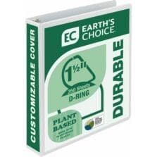 D-Ring View Binders, 1-1/2" Capacity, 11"x8-1/2", White