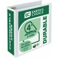 D-Ring View Binders, 4" Capacity, 11"x8-1/2", White