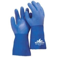 Seamless Gloves, w/ Sandy Finish, Large, Blue