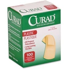 Bandages, Self, Adhesive, Plastic, 1"x3", 100/BX, Brown