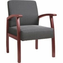 Guest Chairs, 24"x25"x35-1/2", Charcoal/Mahogany frame
