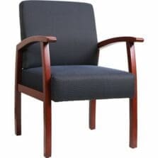 Guest Chairs, 24"x25"x35-1/2", Midnight Blue/Cherry frame