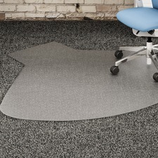 L-Workstation Chairmat, Med. Pile, 60"x66", Lip 20"x12", CL