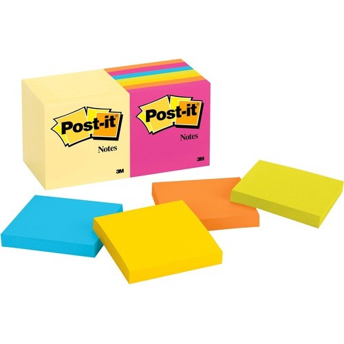 Post-It Notes, Value Pk, 100 Shts/Pads, 3"x3", 14/PK, CapeTown