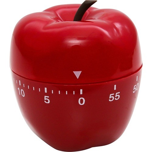 Shaped Timer, 4" Diameter x 4"h, Red Apple