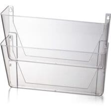 Wall Files, Letter, 13"x4-1/8"x10-5/8", 2/BX, Clear