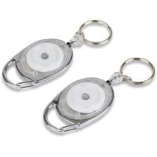 Reel Key Chain, 30" Retractable Cord, 6/PK, Chrome