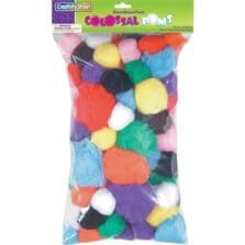 Pom Poms, Acrylic, 50mm/70mm/90mm, 1 lb., AST