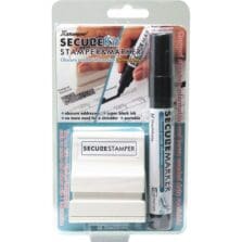 Small Security Stamp Kit, w/Marker, 1/2"x1-11/16", Black