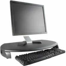 Monitor Stand, w/ Keyboard Storage, 23"x13-1/4"x3", Black