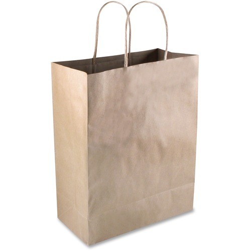 Premium Shopping Bag, Rope Handles, 10" x 4.5" x 13", Kraft, 50/Box